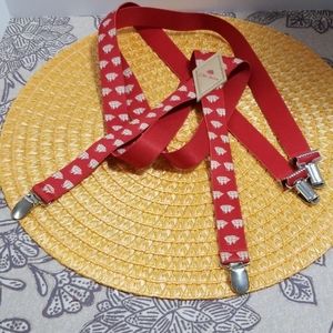 SALE Vintge Old Spice Red Suspenders